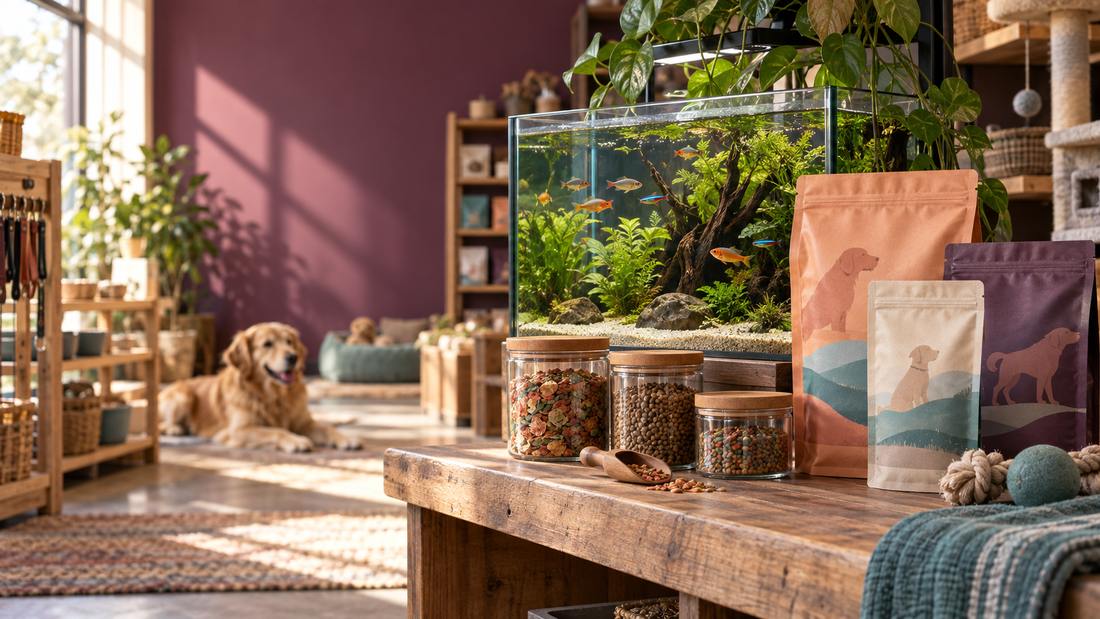 Custom concept artwork for apet, Inc.: aquatic and pet retail presentation