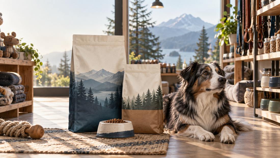 Custom concept artwork for Independent Pet Supply: aquatic and pet retail presentation