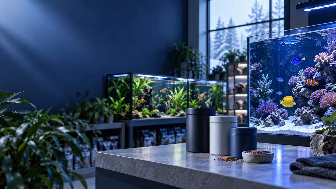 Custom concept artwork for Northstar Aquatics: aquatic and pet retail presentation